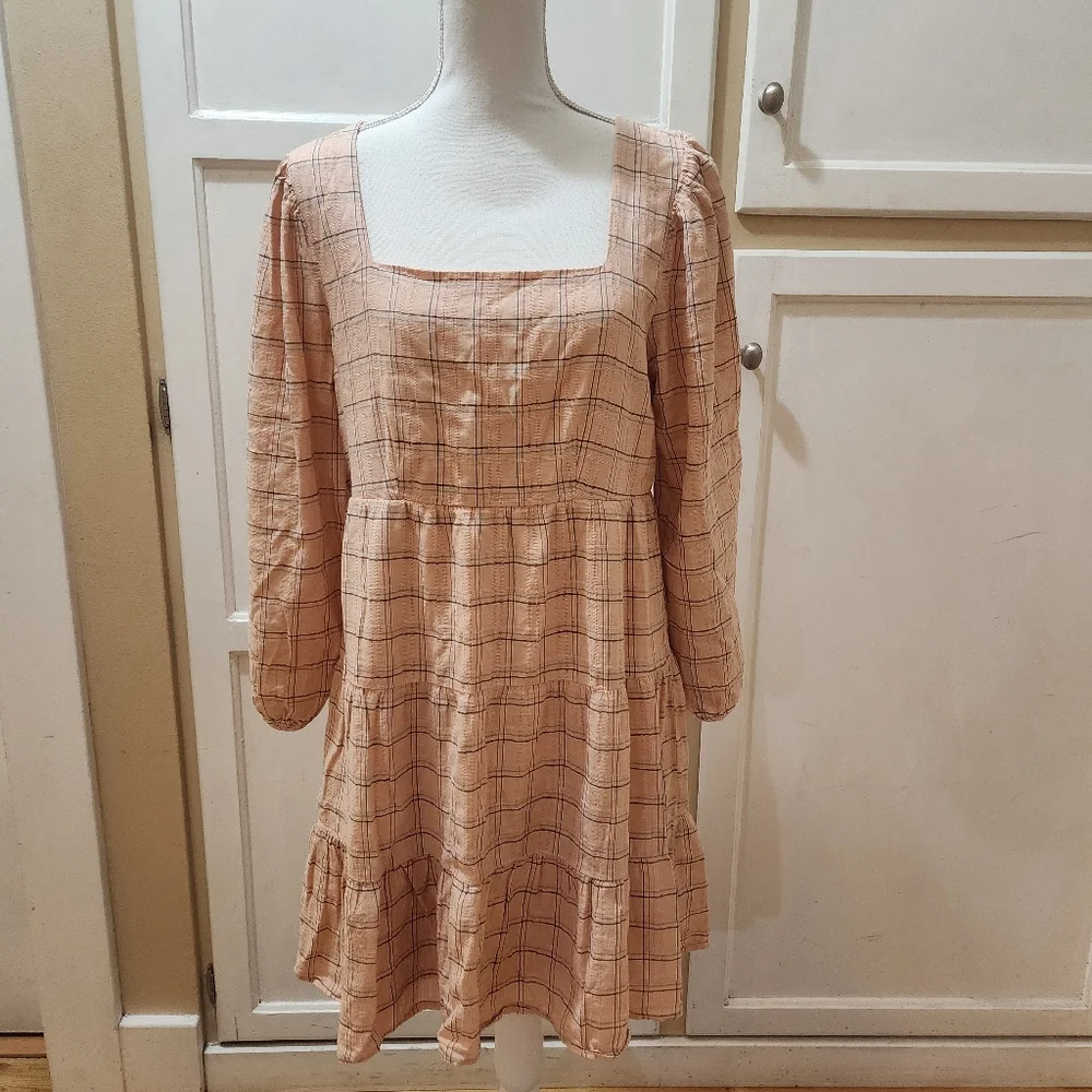 Vylette Women's Tiered Plaid Babydoll Dress - Picture 4 of 11